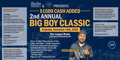 2nd Annual Big Boy Classic - $1500 Cash Added!