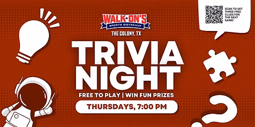 The Colony Trivia Night | Walk-On's Sports Bistreaux