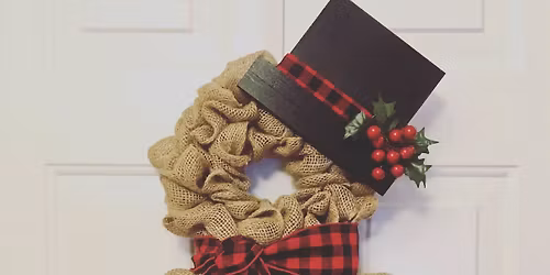 Burlap Snowman Wreath Craft Class Workshop
