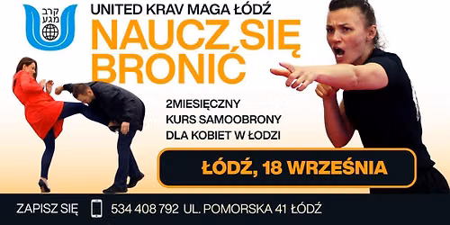 2-miesi\u0119czny Kurs Samoobrony dla Kobiet - UNITED KRAV MAGA \u0141\u00f3d\u017a