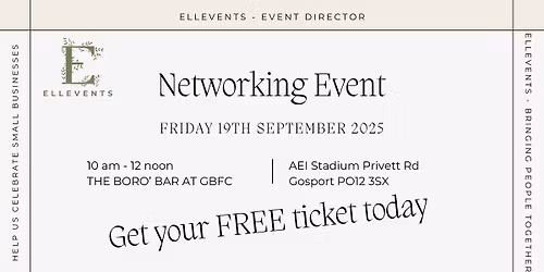 NETWORKING AT THE BORO' BAR AT GOSPORT BOROUGH FC PO12 3SX - 19\/09\/25