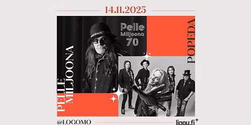 PE 14.11.2025 POPEDA + PELLE MILJOONA 70V. \/\/ Logomo-sali, Turku