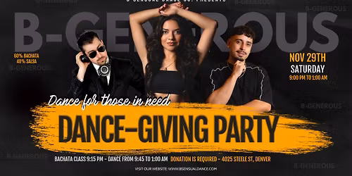 DANCE-GIVING PARTY - DANCE FOR THOSE IN NEED