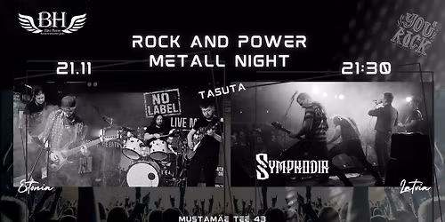 21.11 \u2013 No Label (Est) & Symphodia (LV) LIVE @ BH Pub! \ud83c\udfb8