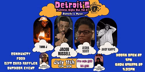 In Harmony Cafe' Presents: Detroit's Funniest Night Out (Comedy & Music)