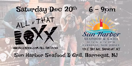 All That Roxx closes out 2025 at Sun Harbor Seafood & Grill