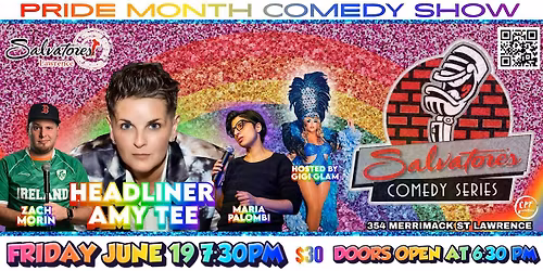 Pride Month Comedy Spectacular Friday June 19th at Salvatore's Lawrence