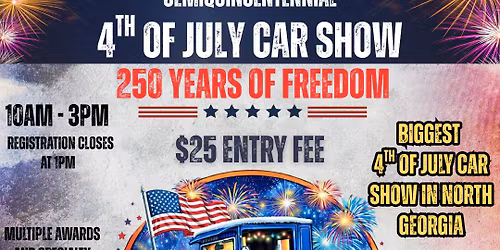 4th of July Car Show (Charity Fundraiser) ~ Dahlonega Independence Day Celebration