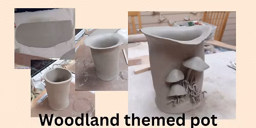 Clay workshop - Woodland themed round slab pot