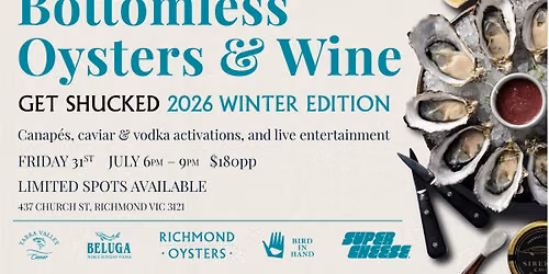 Get Shucked - WINTER EDITION 2026 - Bottomless Oysters Event