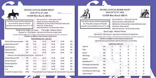 SWOHA HORSE SHOW #1 of 2 Series