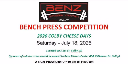 Colby Cheese Days Bench Press Competition