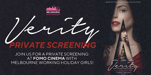 Verity Private Movie Screening | Melbourne Working Holiday Girls