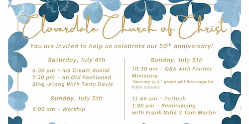 Cloverdale Church of Christ's 50th Anniversary Celebration