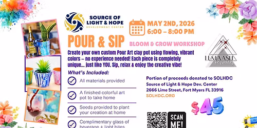 Pour & Sip: Bloom + Grow Workshop 