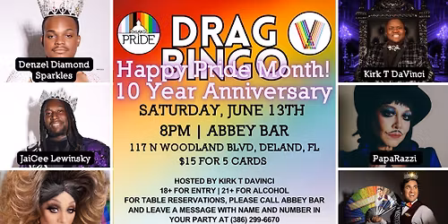 Drag Bingo and 10 Year Anniversary Celebration