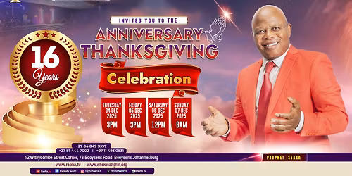 16th Anniversary Thanksgiving Celebration