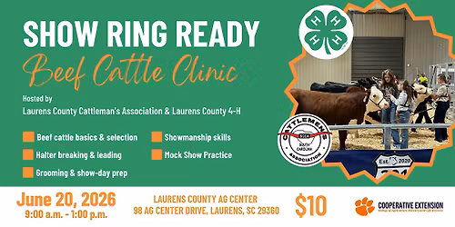 Laurens County 4-H Show Ring Ready: Beef Cattle Clinic 2026
