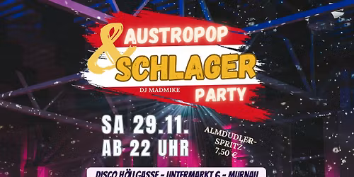 Austropop & Schlager Party in der Diskothek Höllgasse