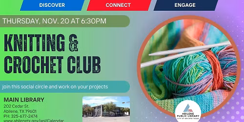 Knitting & Crochet Club (Main Library)