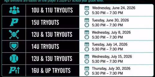 26\/27 12U & 13U Tryouts
