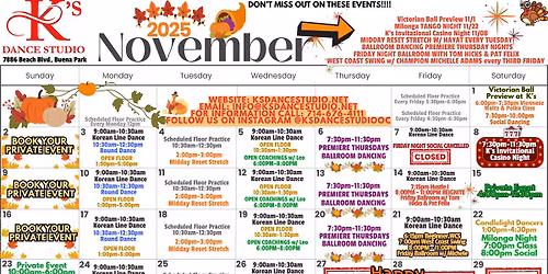 \ud83c\udf42 NOVEMBER SCHEDULE \ud83c\udf42