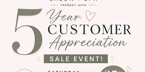 5 Year Customer Appreciation Sale Event
