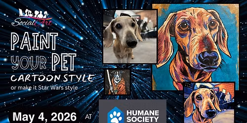 Social Art at the London Humane Society - Paint Your Pet Cartoon Style (or make it Star Wars style) 
