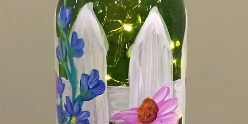 WILDFLOWER GARDEN WINE BOTTLE Cork Lights included