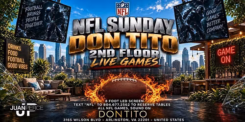 NFL SUNDAYS at DON TITO | 8 FOOT SCREEN & ALL GAMES
