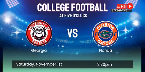 Georgia vs Florida - College Football at Five O'Clock Sports Bar & Grill
