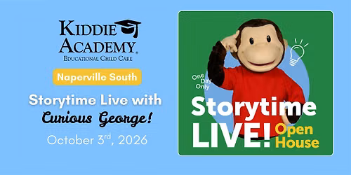 FREE Storytime Live Event with Curious George in Naperville South!