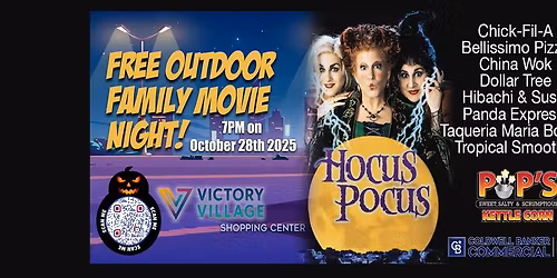 FREE! Hocus Pocus Outdoor Family Movie Night! Hosted by Victory Village Shopping