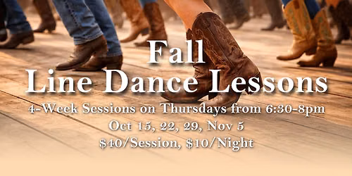 Line Dance Lessons Fall Session Class #4 $10