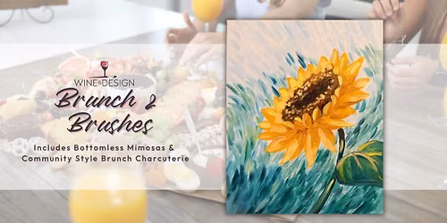 9 Seats Left! Brunch & Brushes!! Sunflower Sway - Adult Finger Painting!