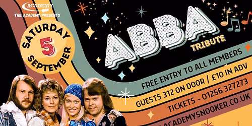 ABBA Tribute — The Academy Social and Sports Club, Unit 1, Moniton Trading Estate, West Ham Lane,, RG22 5EE Basingstoke, United Kingdom