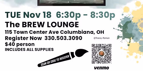 Paint & Sip at the Brew Lounge: Holiday Art Party \ud83c\udf84\u2728