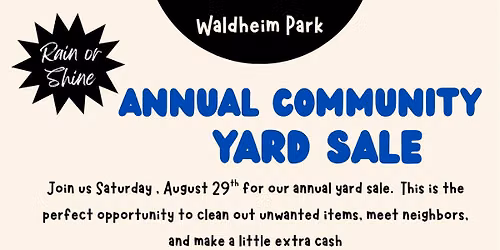 Waldheim Park Annual Community Yard Sale