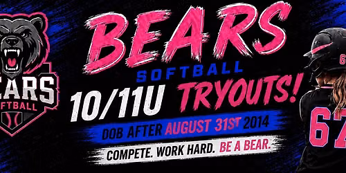 10u & 11u Bears Softball Tryouts