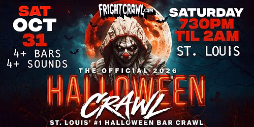 The Fright Crawl | St. Louis' #1 Halloween Bar Crawl 2026 | Sat, Oct 31