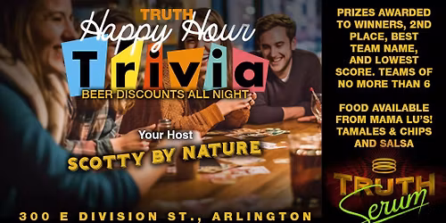 Weekly Pub Trivia @ Truth Vinyl w\/ Scotty By Nature