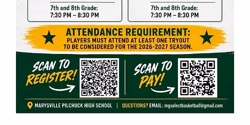 Marysville Select Basketball Girls Tryouts