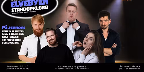 Premiere p\u00e5 Elvebyen Standupklubb