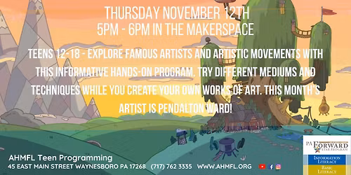 Teen Art Adventure - Teens ages 12-18