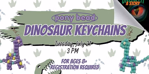 Pony Bead Dinosaur Keychains