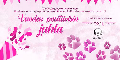 Vuoden positiivisin juhla \ud83d\udc3e
