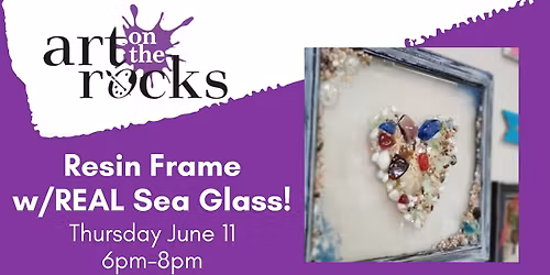Resin Frame with *NEW AUTHENTIC* Sea Glass!