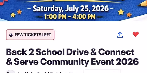 Back 2 School Drive & Connect & Serve Community Event