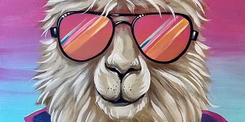 Retro Llama- Paint & Sip