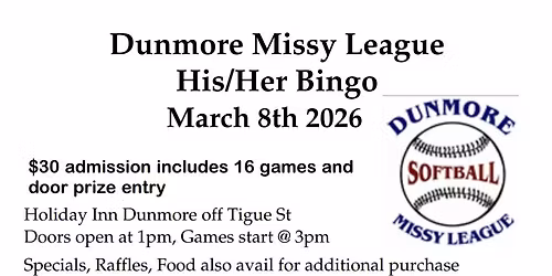 Dunmore Missy League His\/Her Bingo